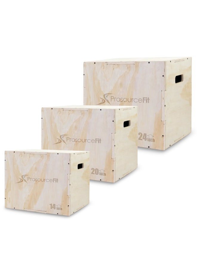 ProSourceFit 3-in-1 Wood Plyometric Jump Box for Cross Conditioning, Agility, Vertical Jump Training & Plyo Workouts, Biege, 24L x 20W x 16H - Image 5