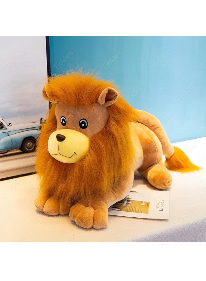 Tickles Tickles Sleeping Jungle Lion Leo Soft Stuffed Plush Animal Toy for Kids Boys & Girls (Size: 30 cm Color: Brown)  - Image 5