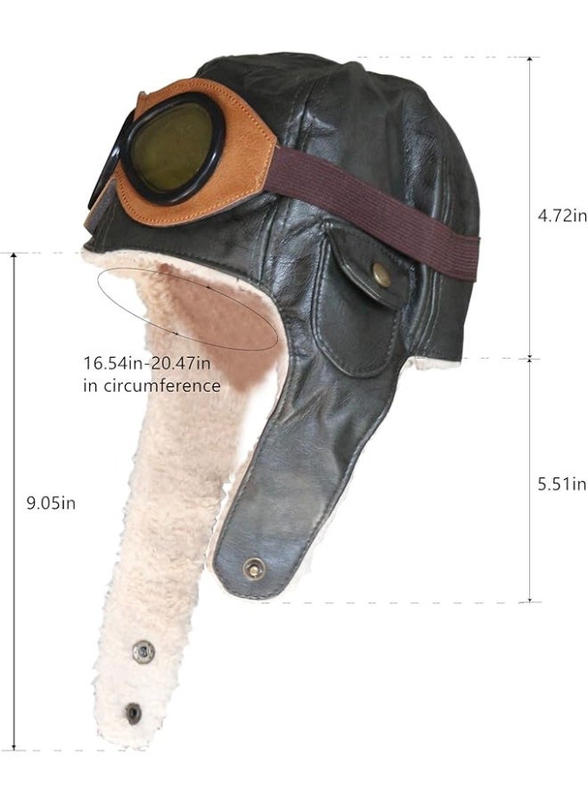 Happy Will Pilot Aviator Fleece Warm Hat Cap with Earmuffs for Kids Toddlers Celadon Brown - Image 2