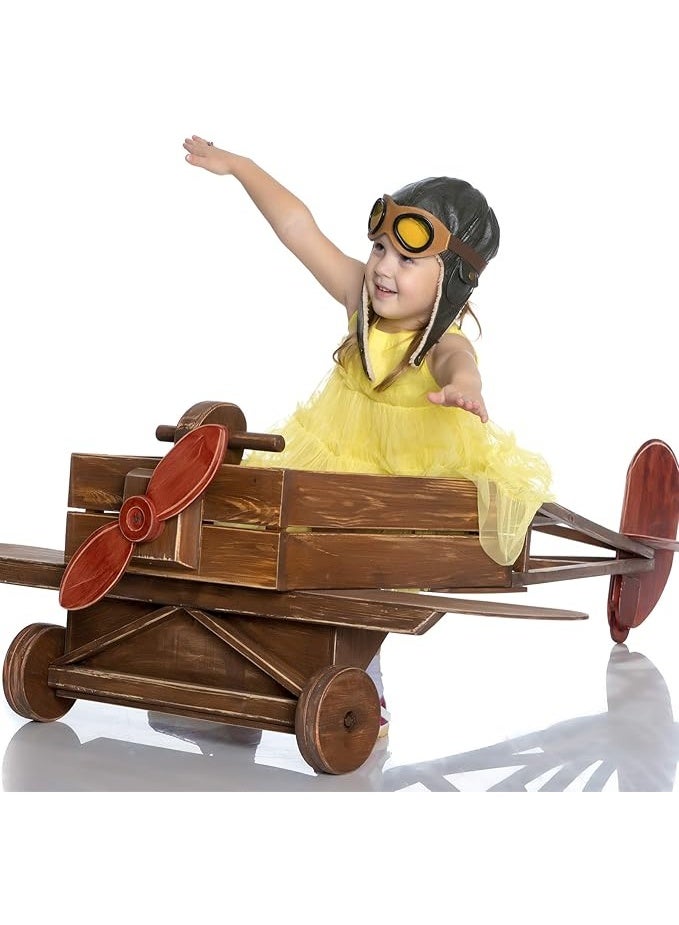 Happy Will Pilot Aviator Fleece Warm Hat Cap with Earmuffs for Kids Toddlers Celadon Brown - Image 3