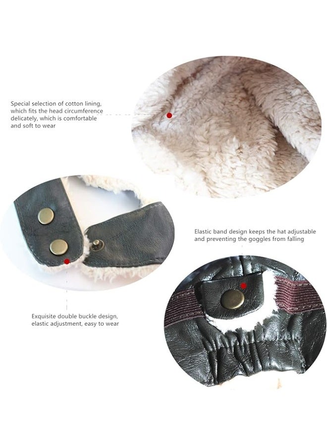 Happy Will Pilot Aviator Fleece Warm Hat Cap with Earmuffs for Kids Toddlers Celadon Brown - Image 4