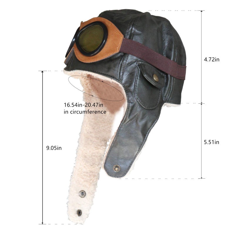 Happy Will Pilot Aviator Fleece Warm Hat Cap with Earmuffs for Kids Toddlers Celadon Brown - Image 2