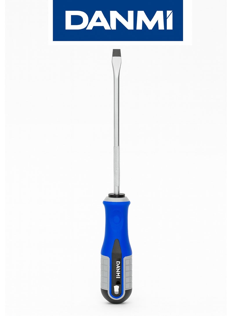 DANMI Screwdriver Set – 2 Pieces, 8" (200 mm) – Slotted 6×200 mm + Phillips PH2×200 mm, Ergonomic Bi-Material Handle, Heat-Treated Steel Shaft - Image 2