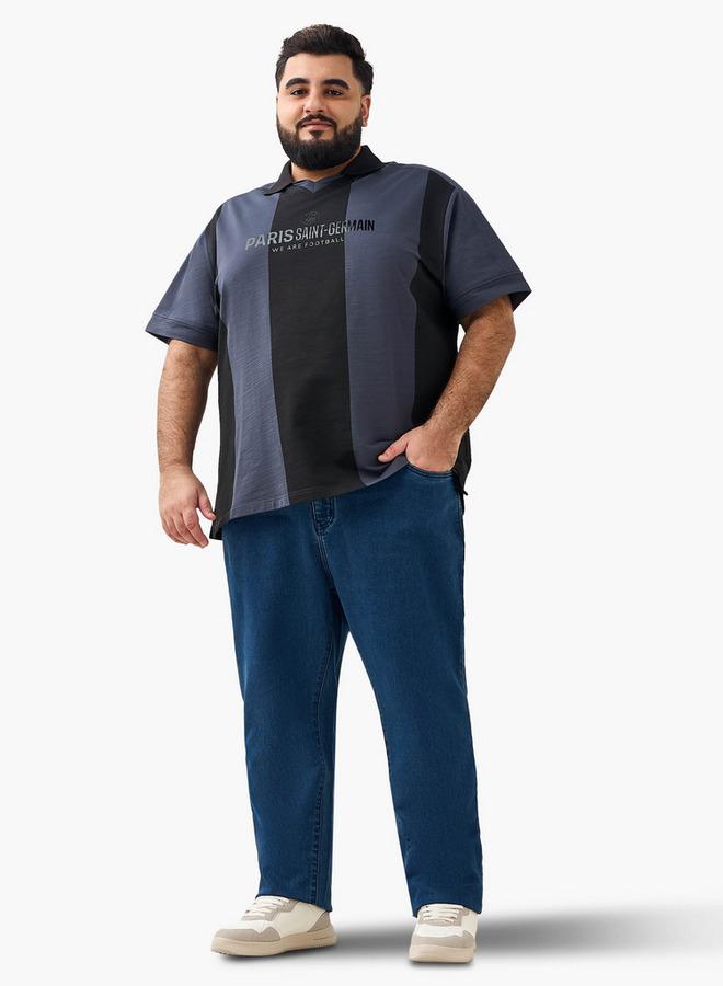 Maxim Men Regular Fit Collared Short Sleeve Paris Saint-Germain Print Polo T-shirt - Image 2