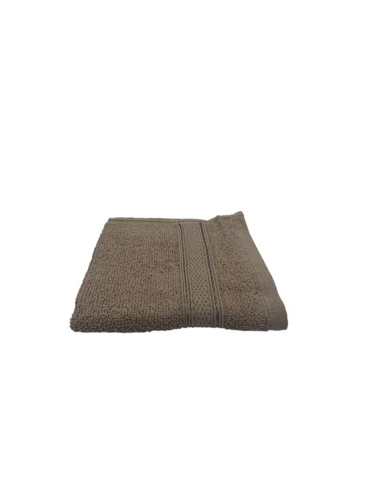 BYFT Daffodil (Dark Beige) Premium Face Towel (30x30Cm-Set of 1) Cotton, Highly Absorbent and Quick dry, Hotel and Spa Quality Bath linen with Stripe Diamond Dobby-500Gsm  - Image 1
