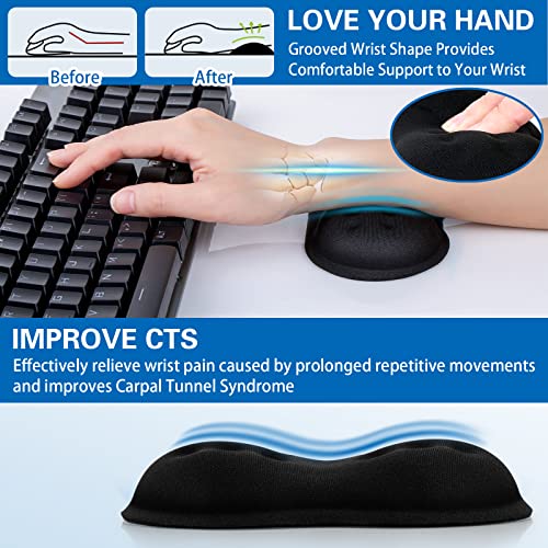 Canjoy 2 Pack Mouse Wrist Rest Support, Canjoy Memory Foam Mouse Wrist Rest Pad Support Cushion, Superfine Fibre Soft Ergonomic Hand Rest Support - Image 3