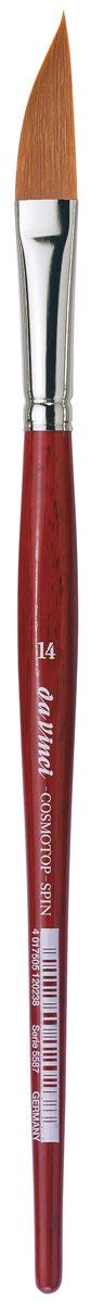 da Vinci Watercolor Series 5587 CosmoTop Spin Paint Brush, Slant Liner Synthetic with Red Handle, Size 14 (5587-14) - Image 4