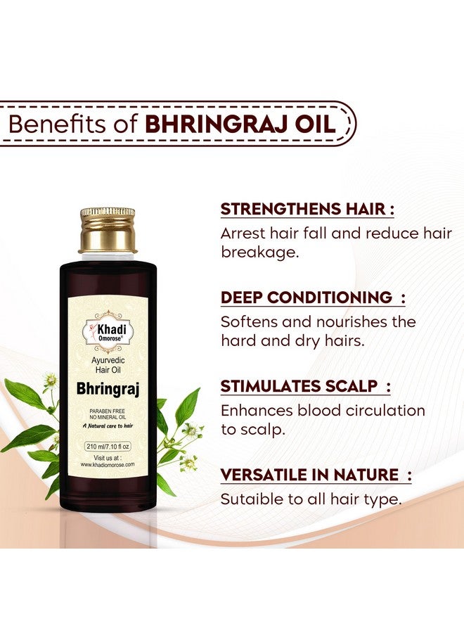 KHADI Omorose Bhringraj Hair Oil |Controls Hair Fall | Promotes Healthy Hair Growth | Mineral Oil Free | Makes Hair Strong, 210Ml - Image 3