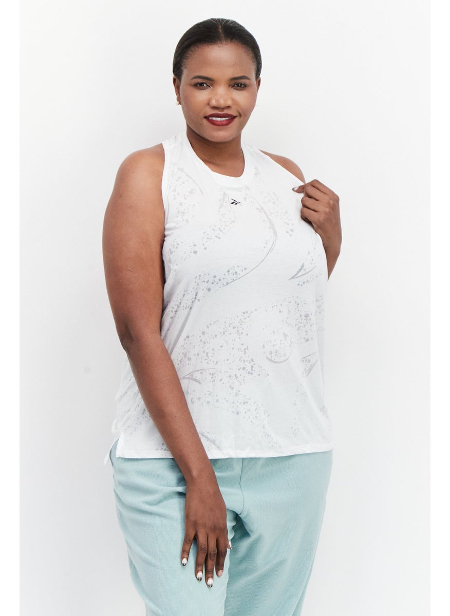 Reebok Women Plus Sportswear Fit Sleeveless Training Tank Top, White  - Image 1