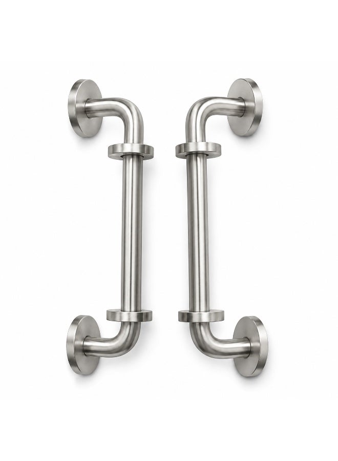 Stainless Steel Pull Handle With Rose, 2 Pieces, 19mm x CTC 225mm, Silver - Image 2