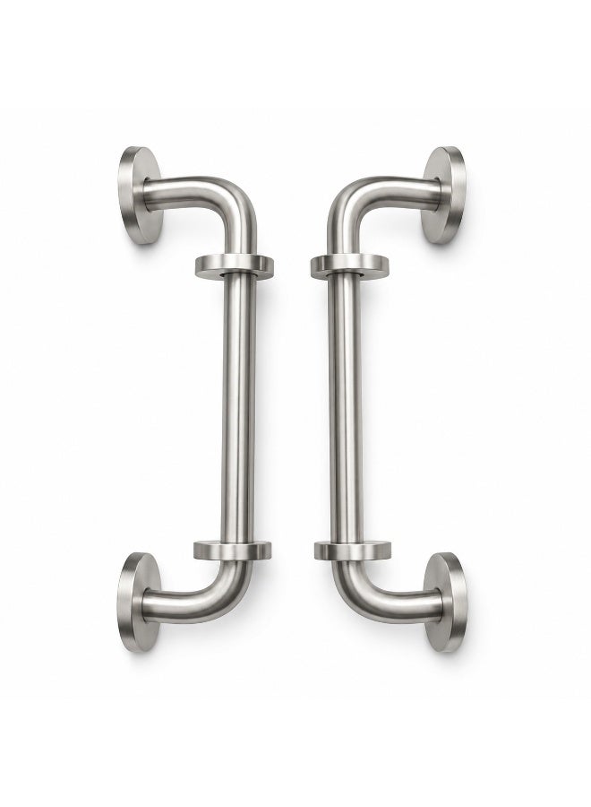 Stainless Steel Pull Handle With Rose, 2 Pieces, 19mm x CTC 225mm, Silver - Image 1