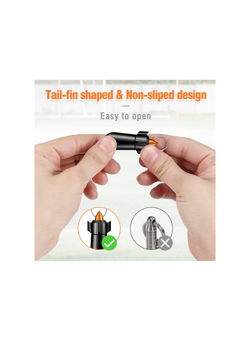 SYOSI Pill Keychain, Waterproof Pill Holder Portable Pill Container Aluminum Alloy Single Chamber Small Pocket Pill Box for Purse Backpack Medicine Bottle EDC for Men And Women Outdoor Travel (2 Packs)  - Image 5