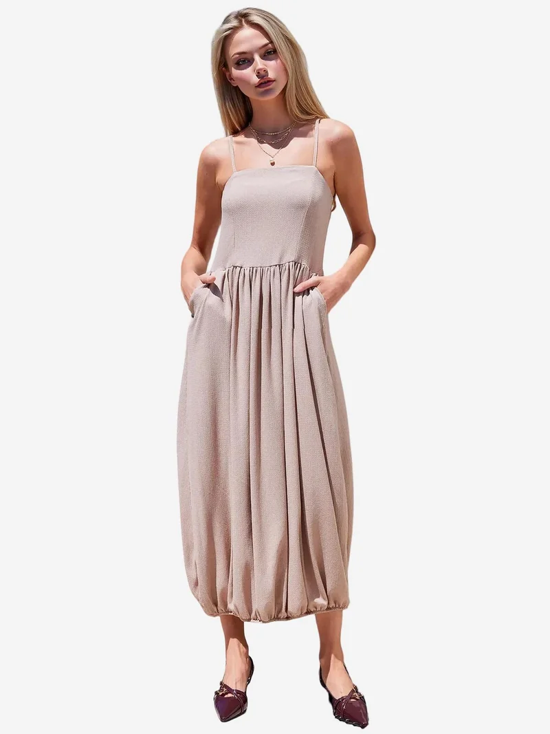 BIG DART BDART Textured Maxi Knit Dress with Square Collar