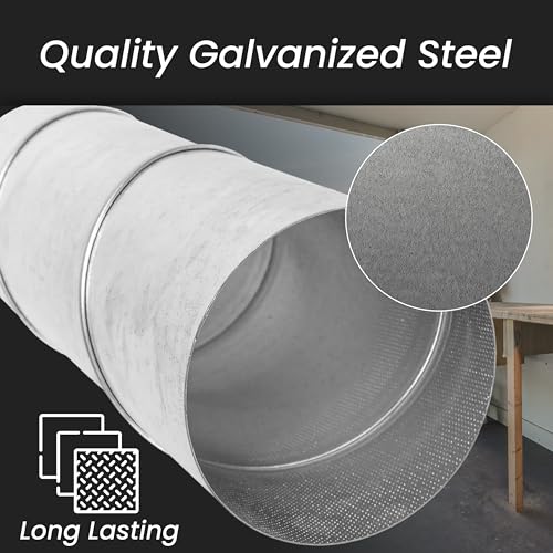Repa Market Spiral Air Duct 4 Inch/Galvanized Steel Ventilation Pipe for HVAC Systems/Round Ducting Tube – Rust-Resistant Metal Air Flow Channel – for Residential, Commercial, Industrial Use - Image 4