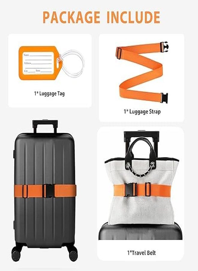 Prostuff.in Ultra Long Heavy-Duty Luggage Straps for Suitcases,Uprights,Duffels,Bags, Adjustable Travel Packing Belts for Cargo Safety, Sturdy Baggage Strap Belts Multi-Pack, 2-pcs, - Image 3