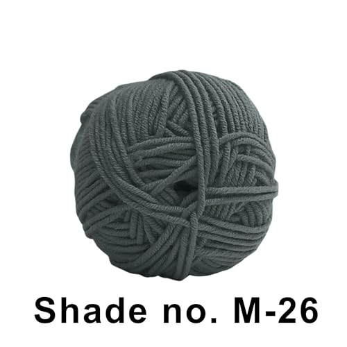 VCR 4ply Dark Grey Blue Yarn, 100 Grams Hank, 190 Meters Length, Acrylic Ball for Crochet and Knitting, Soft Crosia Threads, Pack of 1 Yarn, Suitable for DIY Crafts - Image 2