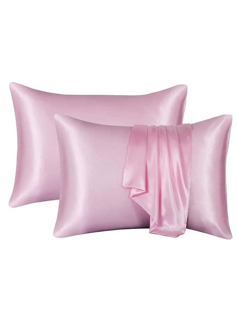Pack of 2 Skin-Friendly Silk Satin Pillowcases with Envelope Design, Smooth Pillowcase Hair-Friendly Pillowcase Luxurious Satin Pillow Covers For Better Sleep Anti-wrinkle Pillowcases for Sensitive Skin