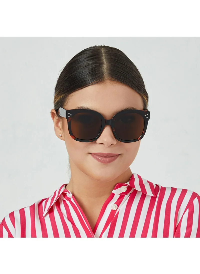 Blackout VEXI Women Tortoise Sunglasses - Frame Material: Thermoplastic Rubber (TR90)- Frame Color: Tortoise-Lens Color: Brown  - Full Rim
