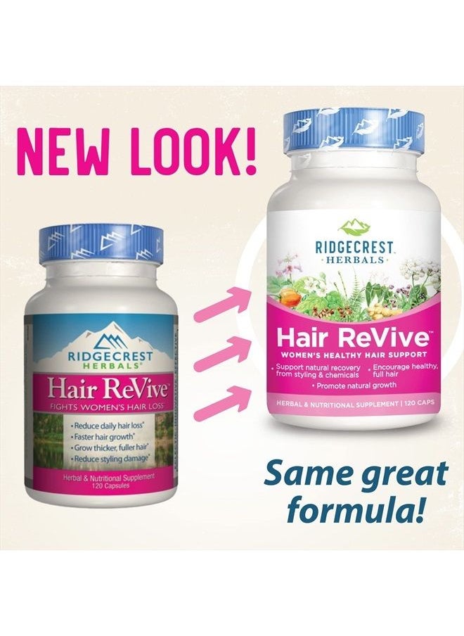 Ridgecrest Herbals - Hair ReVive - 120 Capsules - Women's Healthy Hair Support - Non-GMO, Gluten Free - 30 Servings - Image 1