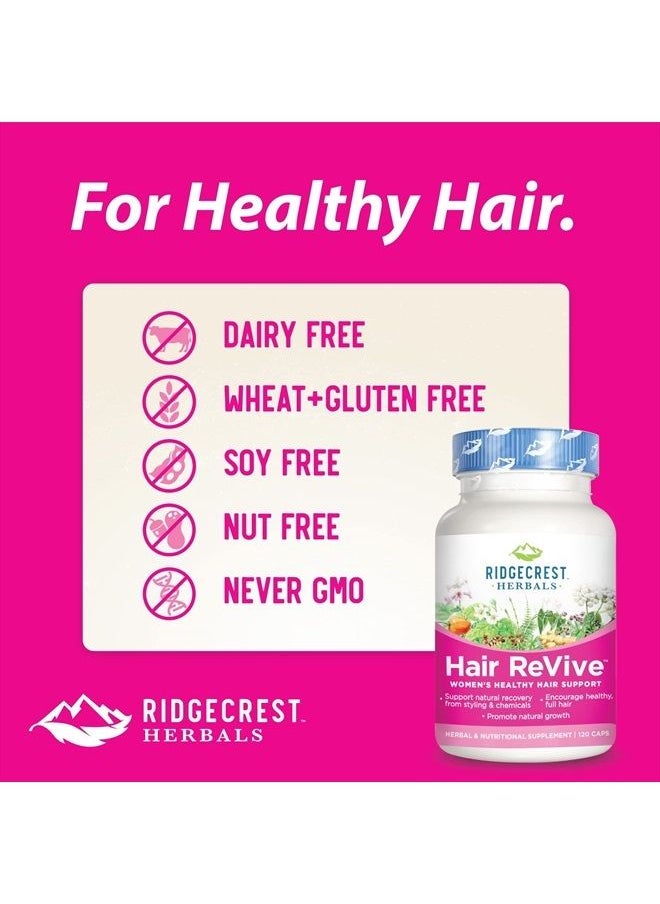 Ridgecrest Herbals - Hair ReVive - 120 Capsules - Women's Healthy Hair Support - Non-GMO, Gluten Free - 30 Servings - Image 1