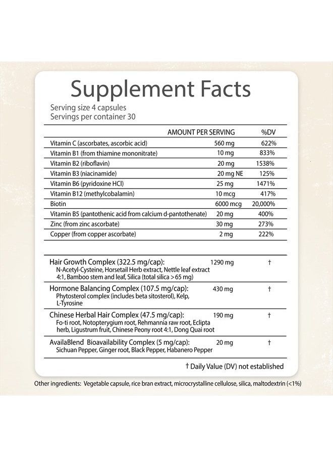 Ridgecrest Herbals - Hair ReVive - 120 Capsules - Women's Healthy Hair Support - Non-GMO, Gluten Free - 30 Servings - Image 1