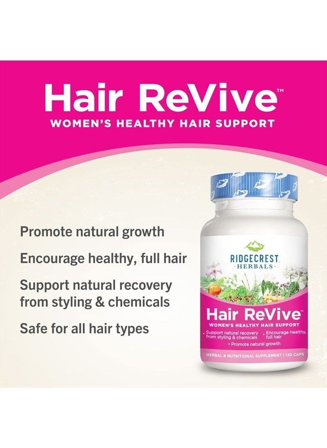 Ridgecrest Herbals - Hair ReVive - 120 Capsules - Women's Healthy Hair Support - Non-GMO, Gluten Free - 30 Servings - Image 1