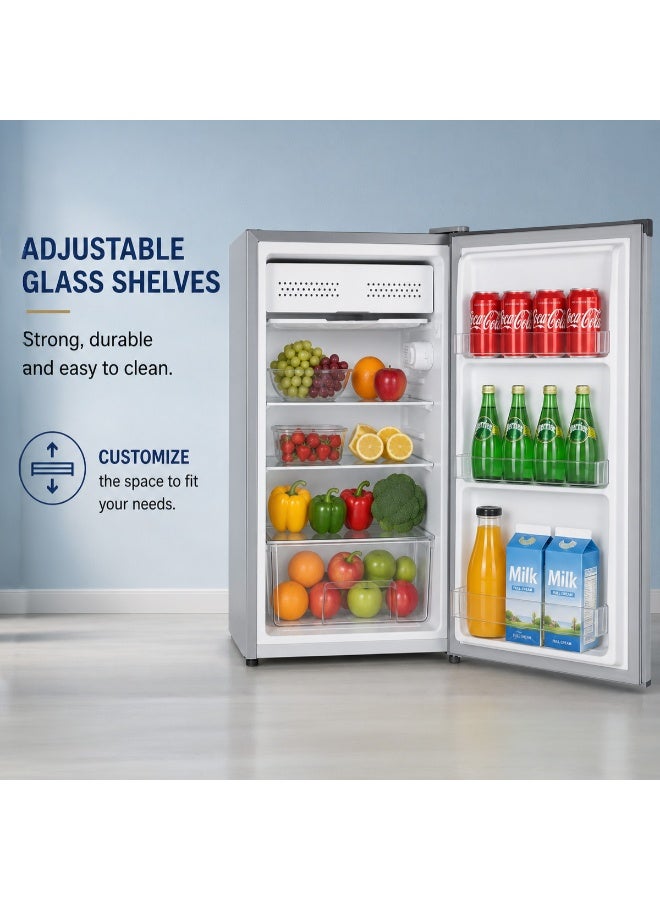 SUPER GENERAL 110 Liters Gross, 92 Liters Net Single Door Defrost Refrigerator, Inox - SGR135AN SGR135AN Inox - Image 2