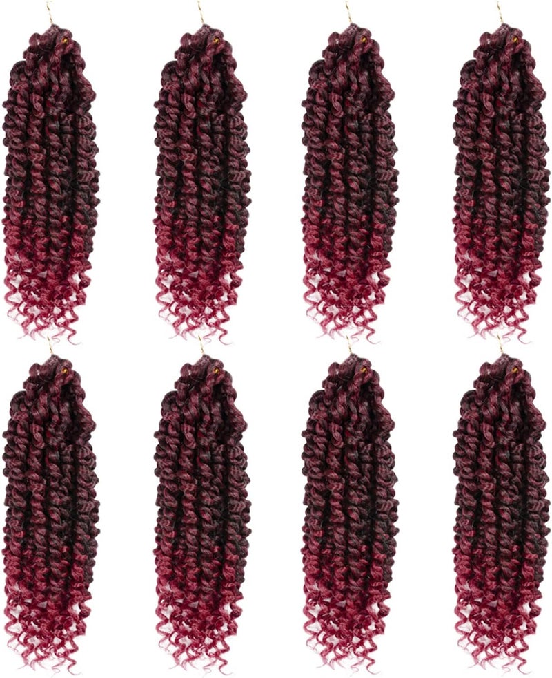 NAYOO Passion Twist Hair - 8 Packs 8 Inch Passion Twist Crochet Hair For Black Women, Crochet Pretwisted Curly Hair Passion Twists Synthetic Braiding Hair Extensions(8 Inch 8 Packs, TBUG) - Image 1