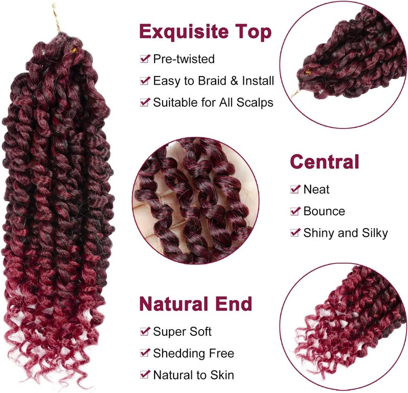 NAYOO Passion Twist Hair - 8 Packs 8 Inch Passion Twist Crochet Hair For Black Women, Crochet Pretwisted Curly Hair Passion Twists Synthetic Braiding Hair Extensions(8 Inch 8 Packs, TBUG) - Image 3