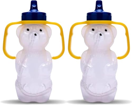 TalkTools Honey Bear Straw Cup with Handle 7oz Soft Straw Trainer for Babies Toddlers 4 Months EasyGrip Dishwasher Safe 2pack - Image 1