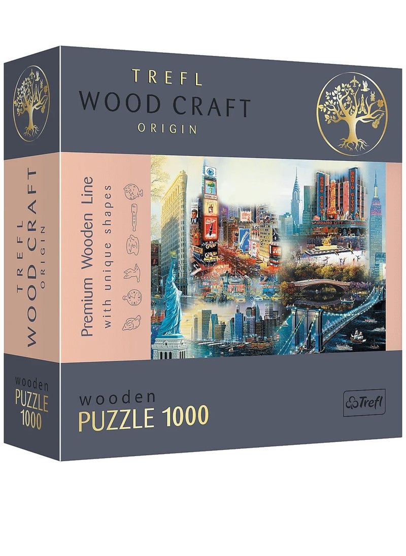 Trefl - Trefl - Wood Craft New York Collage Wooden Puzzle 1000 Pieces - 20147 - Image 1