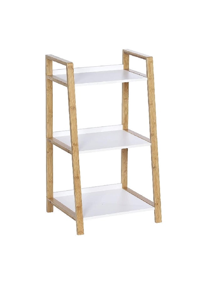 Wenko 3-Tier Finja Shelving Unit Brown and White 43 x 76 x 36 cm 50710100  - Image 3