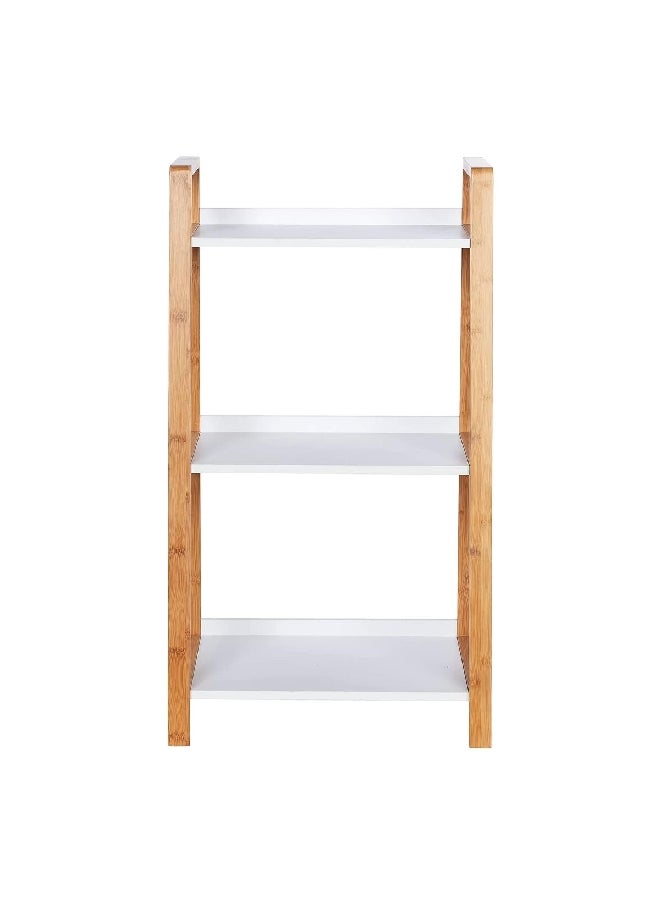 Wenko 3-Tier Finja Shelving Unit Brown and White 43 x 76 x 36 cm 50710100  - Image 4