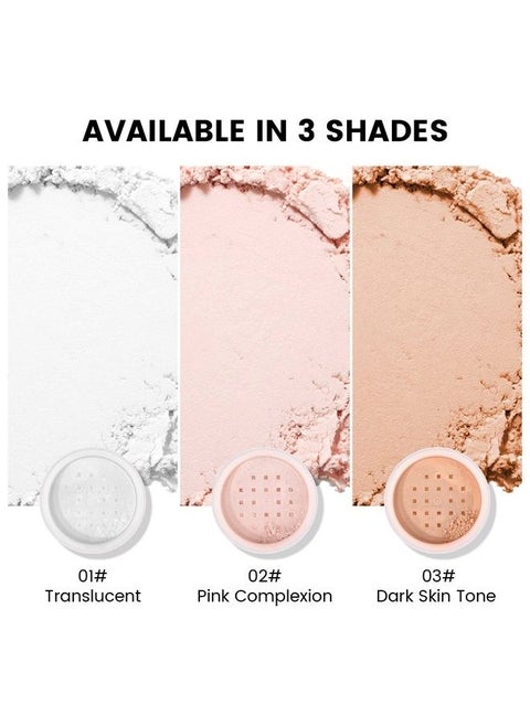 Loose Face Powder, Oil Control Minimizes Pores and Fine Lines, Loose Baking Face Setting Powder Makeup, Oil Control Soft Focus Effect Make Up Setting Powder, Matte Ultra Flawless Finish,8g (02