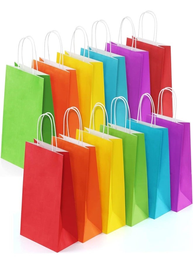 Aakriti Paper Gift Bags with Handles, Pack of 50 – 5 Vibrant Colors (10 Each) – Recyclable Kraft Bags for Birthdays, Weddings, Parties, Shopping, and Retail – 10 x 8 x 3 Inch - Image 1