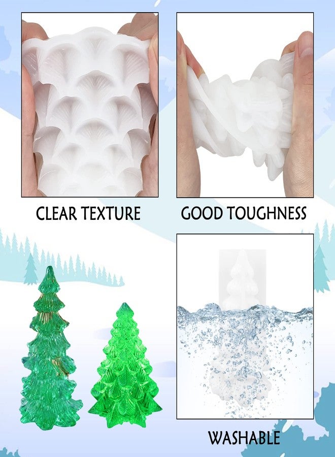 ZAKVOOR 2 Pcs 3D Christmas Tree Shape Resin Casting Silicone Mold for DIY Xmas Decoration Aromatherapy Candles Wax Plaster Polymer Clay - Image 3
