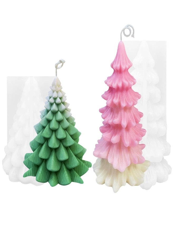 ZAKVOOR 2 Pcs 3D Christmas Tree Shape Resin Casting Silicone Mold for DIY Xmas Decoration Aromatherapy Candles Wax Plaster Polymer Clay - Image 1