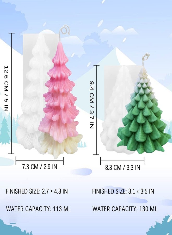 ZAKVOOR 2 Pcs 3D Christmas Tree Shape Resin Casting Silicone Mold for DIY Xmas Decoration Aromatherapy Candles Wax Plaster Polymer Clay - Image 2