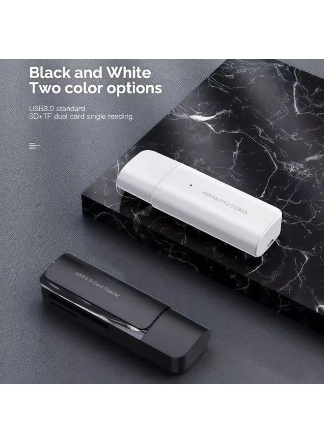 USB 3.0 Black Card Reader for SD TF Memory Cards Dual Slot ABS Material Plug Play for Digital Camera Laptop Tablet Smartphone No Battery Needed - Image 1