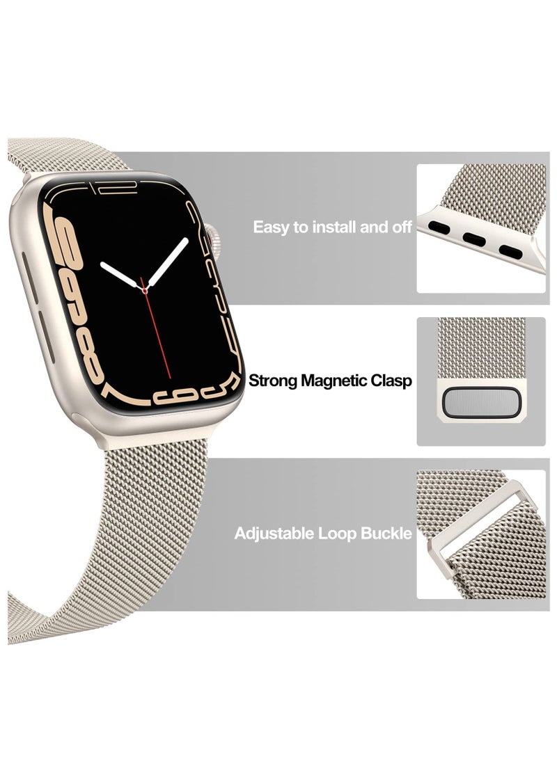 BORTONY Apple Watch Band 42mm 44mm 45mm 49mm Stainless Steel Loop Magnetic Clasp Bands for iWatch Ultra Series 8 SE 7 6 5 for Unisex - Image 4