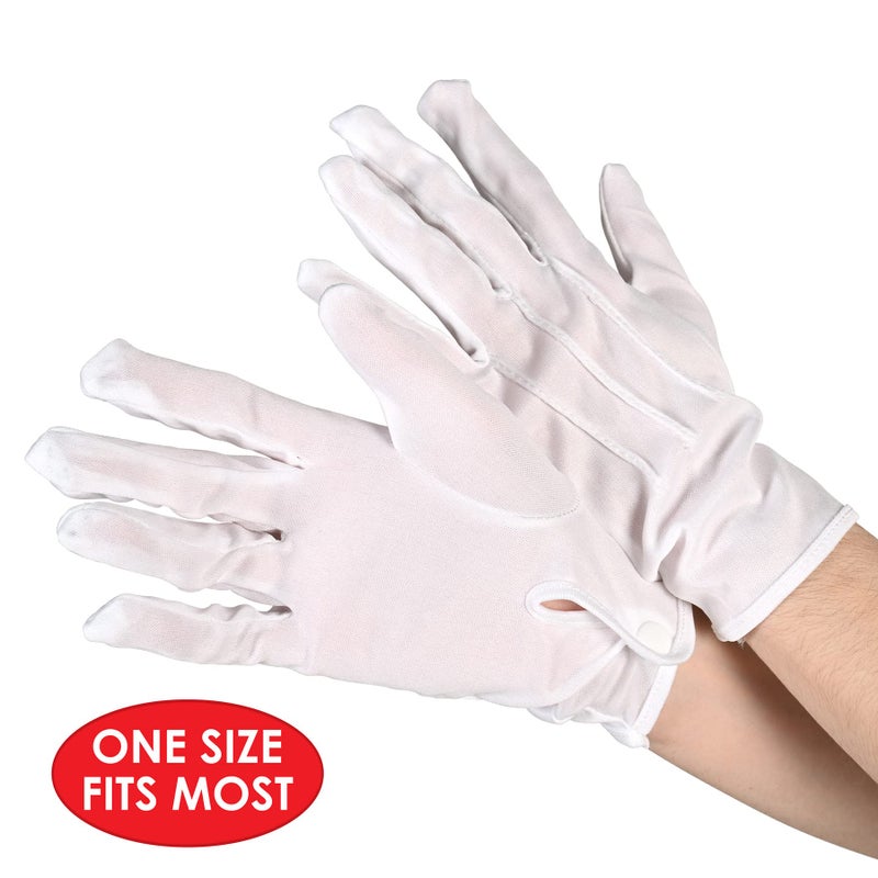 Beistle Deluxe Theatrical Gloves - White - Image 2
