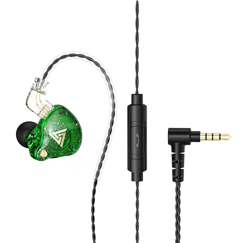 3.5mm Wired Headphones: Green 11mm Dynamic Magnetic Coil Unit - Soft Silicone Noise Isolating Earcaps, Detachable Tangle-Free Cable for Sports, Hands-Free Calling, 3.5mm Audio Device Compatibility - Image 1