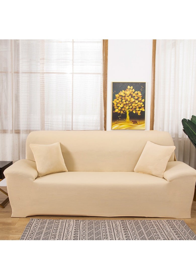 DUNISO Sofa cover, elastic sofa protective cover, anti slip furniture cover, anti fouling and wear resistant, suitable for all seasons, suitable for three seater sofas, 190 to 230cm，beige  - Image 1
