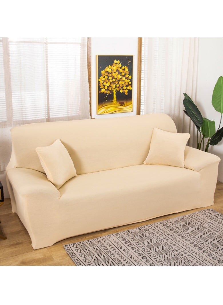 DUNISO Sofa cover, elastic sofa protective cover, anti slip furniture cover, anti fouling and wear resistant, suitable for all seasons, suitable for three seater sofas, 190 to 230cm，beige  - Image 3