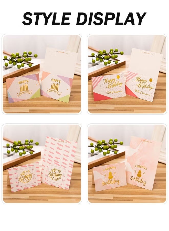 8 Pcs Birthday Greeting Cards with Envelopes DIY Birthday Bless Cards for Celebrations Bright Color Design for Warm Atmosphere for Friends Family - Image 3
