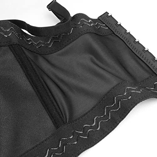 ELLACCI PU Leather Bustier Crop Top Gothic Punk Push Up Women's Corset Top Bra Black X-Large - Image 5