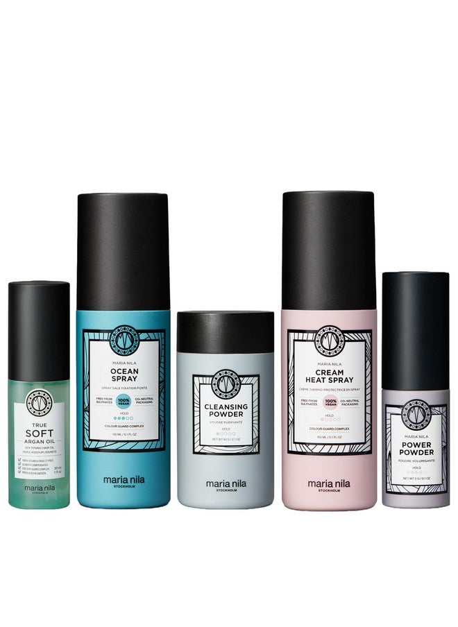 Maria Nila Maria Nila, The Styling Beauty Bag, 5 Styling Products to get Creative with your Looks, 100% Vegan & Sulfate/Paraben free  - Image 1