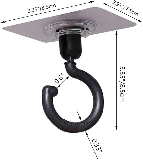 Nilpari Ceiling Hook Mount Brackets Heavy Duty Swivel Hooks 4Pack Black - Image 4