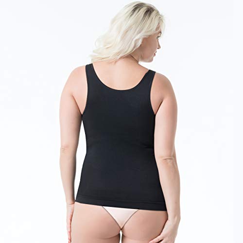 EUYZOU Women's Underbust Shapewear Tank Tops - Seamless Tummy Control Compression Camisole Tops Slimming Tank - Black L - Image 4