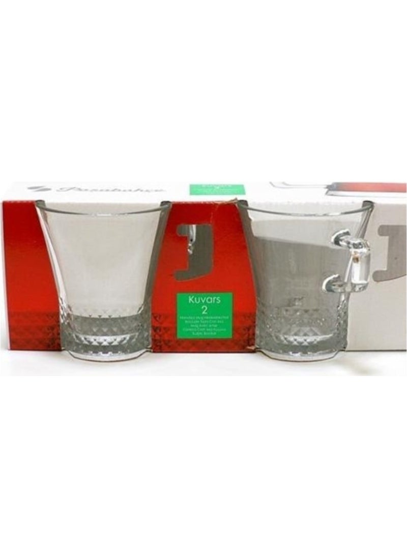 Paşabahçe 55703 Quartz Tea Glass with Handle 250 cc Set of 2  - Image 3